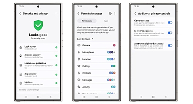 Samsung Galaxy’nin Güvenlik ve Gizlilik Panosu sayesinde kişisel verilerin kontrolü tamamen kullanıcının elinde