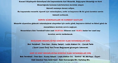Büyükşehir'den bayramda mezarlıklara ücretsiz ulaşım