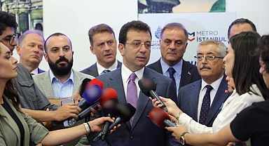 Ekrem İmamoğlu, 101'i kadın, 99'u erkek; toplam 200 tren sürücüsünün brövelerini aldığı törenin ardından basın mensuplarının gündeme ilişkin sorularını yanıtladı