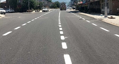Kartepe İzmit Caddesine yol çizgisi