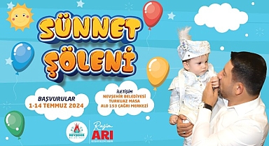 Nevşehir Belediyesi tarafından dar gelirli ailelerin çocukları için düzenlenecek olan Sünnet Şöleni için kayıtları başladı