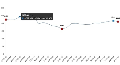 Tüik: Hizmet Üretici Fiyat Endeksi (H-ÜFE) yıllık %84,60 arttı, aylık %1,63 arttı