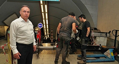 Metronun yürüyen merdivenlerinde geniş kapsamlı bakım çalışması