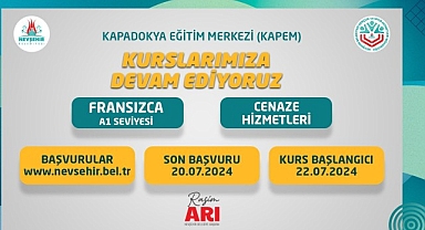 Nevşehir Belediyesi Kapadokya Eğitim Merkezi (KAPEM)’de açılacak olan Fransızca A1 ve Cenaze Hizmetleri kursları için kayıtlar başladı