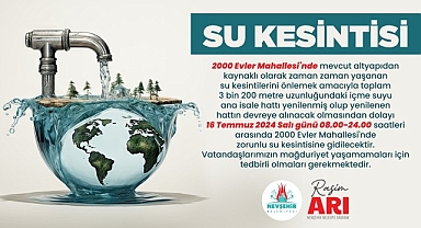 Nevşehir Belediyesi’nden Planlı Su Kesintisi