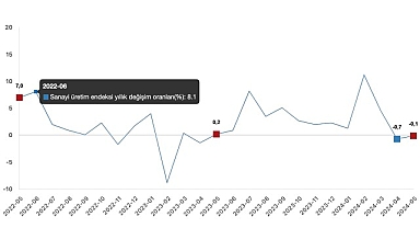 Tüik: Sanayi üretimi yıllık %0,1 azaldı
