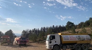 Gölcük Belediyesi Ekiplerinden Gerede'deki Yangınla Mücadeleye Destek