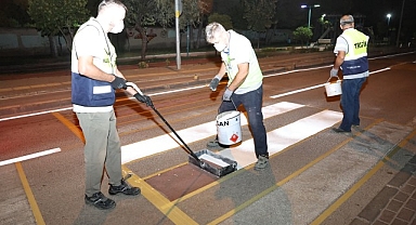 Nilüfer ekipleri gece mesaisinde 