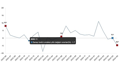 Tüik: Sanayi üretimi yıllık %4,7 azaldı