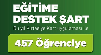 Efes Selçuk’ta ders zili çaldı, kırtasiye kartı öğrencilerle buluştu.