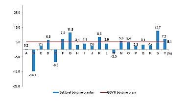 Tüik: Bağımsız yıllık gayrisafi yurt içi hasıla 2023 yılında %5,1 arttı