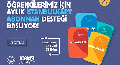 Üsküdar Belediyesi’nden öğrencilere İstanbulkart abonman desteği.