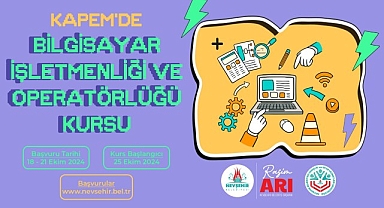 Bilgisayar işletmenliği ve operatörlüğü kursu açılacak.