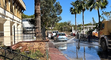 Kemer’de yeşil alanlarda bakım çalışması