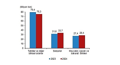 Tüik: Bitkisel üretimin bir önceki yıla göre tarla ürünlerinde azalacağı, meyve ve sebze grubunda ise artacağı tahmin edildi