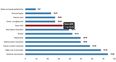 Tüik: Tarımsal girdi fiyat endeksi (Tarım-GFE) yıllık %33,25 arttı, aylık %1,39 arttı