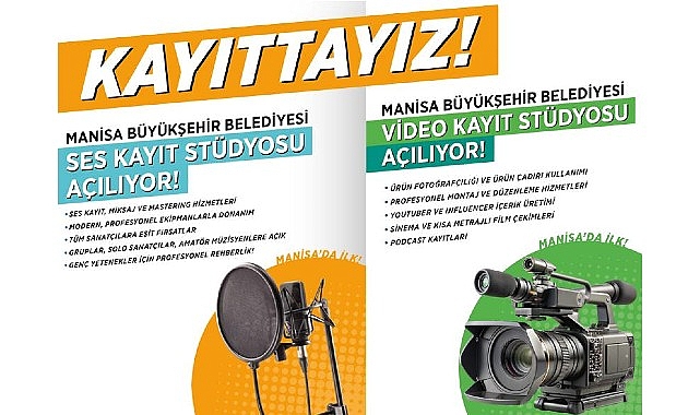 Manisa Büyükşehir’den Ücretsiz Video ve Ses Kayıt Stüdyosu Desteği