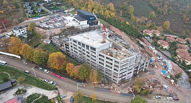 Teleferik otoparkında kaba inşaat bitmek üzere