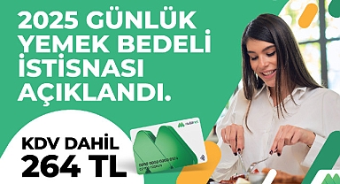 Çalışanların günlük yemek ücreti 2025’te yüzde 10 KDV dahil 264 TL olacak