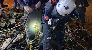 İtfaiye ekipleri buzağıyı düştüğü kuyudan çıkardı