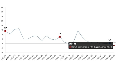 Tüik: Hizmet üretim endeksi yıllık %2,0 azaldı