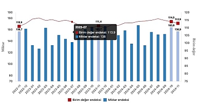 Tüik: İhracat birim değer endeksi %1,3 arttı