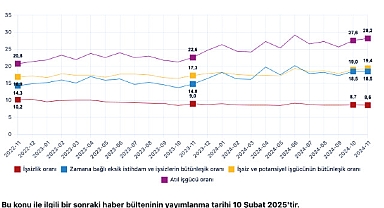 Tüik: Mevsim etkisinden arındırılmış işsizlik oranı %8,6 seviyesinde gerçekleşti