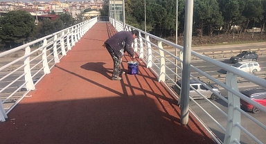 Gebze'deki üst geçidin bakımında sona gelindi