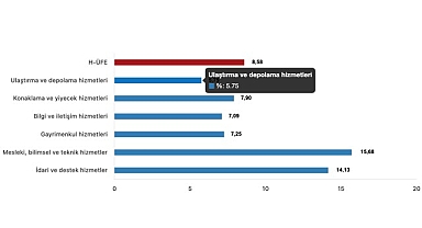 Tüik: Hizmet Üretici Fiyat Endeksi (H-ÜFE) yıllık %40,44 arttı, aylık %8,58 arttı