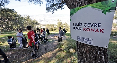 Konak’ta el ele orman temizliği: 2 saatte 750 poşet çöp toplandı