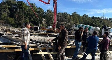 Tekirova Kapalı Pazar Yeri’nde temel betonları döküldü