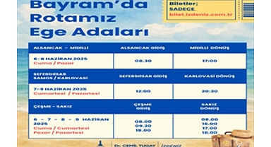 İZDENİZ’in yaz seferleri Kurban Bayramı’nın ikinci günü başlıyor