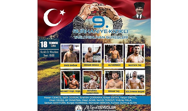9. Burhaniye-Kızıklı Yağlı Pehlivan Güreşleri'nde Geri Sayım Başladı