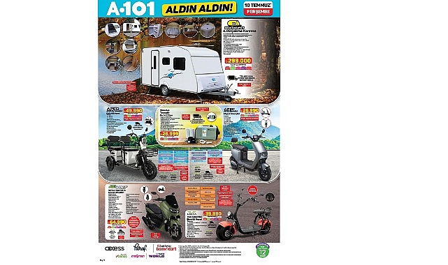 A101 10 Temmuz İtibarıyla Moped, Karavan ve Teknolojik Ürünleri Tüketicilere Sunuyor