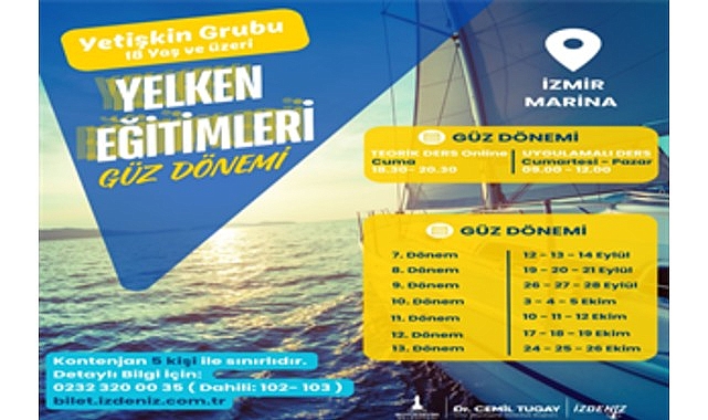 Yetişkin grubu yelken eğitimleri İzmir Marina’da devam ediyor