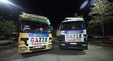 Büyükşehir'in ilk yardım tırları Gazze'ye yola çıktı
