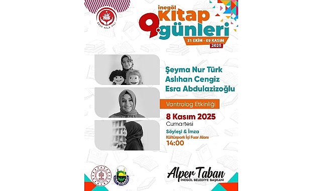 İnegöl Kitap Günleri Hafta Sonu 12 Muhteşem Yazarı Konuk Edecek