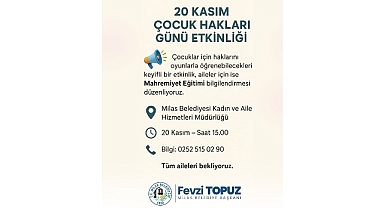 Milas Belediyesi’nden Çocuk Hakları Gününde Anlamlı Etkinlik