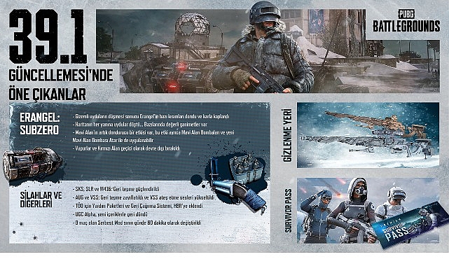 PUBG: BATTLEGROUNDS, Sizi "Erangel: Subzero"nun Buz Tutmuş Savaş Alanlarına Çağırıyor