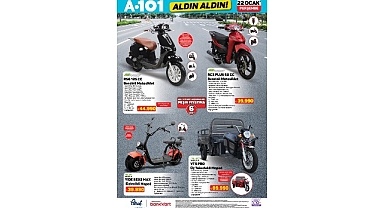 22 Ocak’ta A101’de Motosiklet ve Moped Modelleri Satışa Sunuluyor