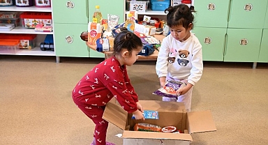 Minik yüreklerden ihtiyaç sahiplerine ramazan kolisi 