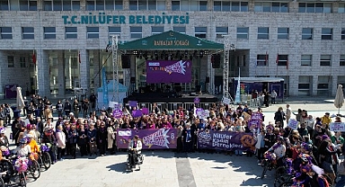 Nilüfer’de kadınlar tek ses oldu: “Eşitlik Ses İster Biz Buradayız”