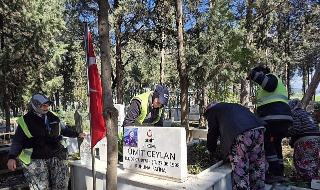 Yoğun Yağışların Ardından Şehitliklerde Hummalı Çalışma