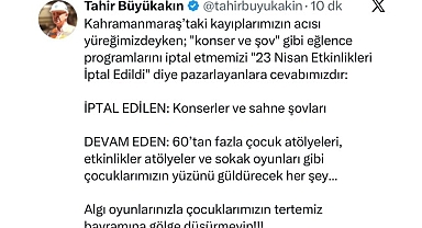 Büyükakın: 'Algı oyunlarınızla çocuklarımızın tertemiz bayramına gölge düşürmeyin'