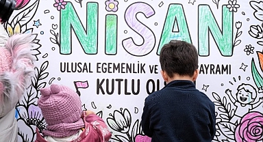 Dev küp, çocukların dünyası ile renklendi