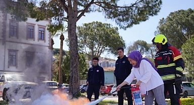 Olası yangınlara karşı tatbikat…