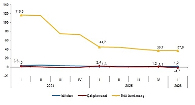 İşgücü Girdi Endeksleri, I. Çeyrek: Ocak-Mart 2026