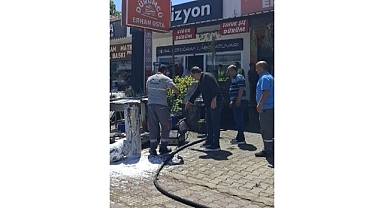 Kemer'de iş yeri yangını 