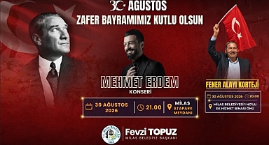 30 Ağustos Zafer Bayramı coşkusu fener alayı ve Mehmet Erdem konseriyle yaşanacak