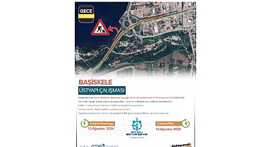 Başiskele Kavşağı’nda gece çalışması